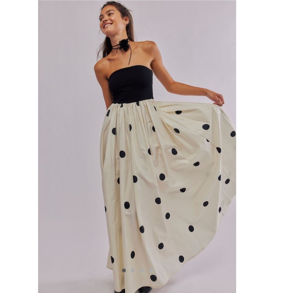 Free People Ashton Studios black white Frankie Maxi dress size 2 extra small